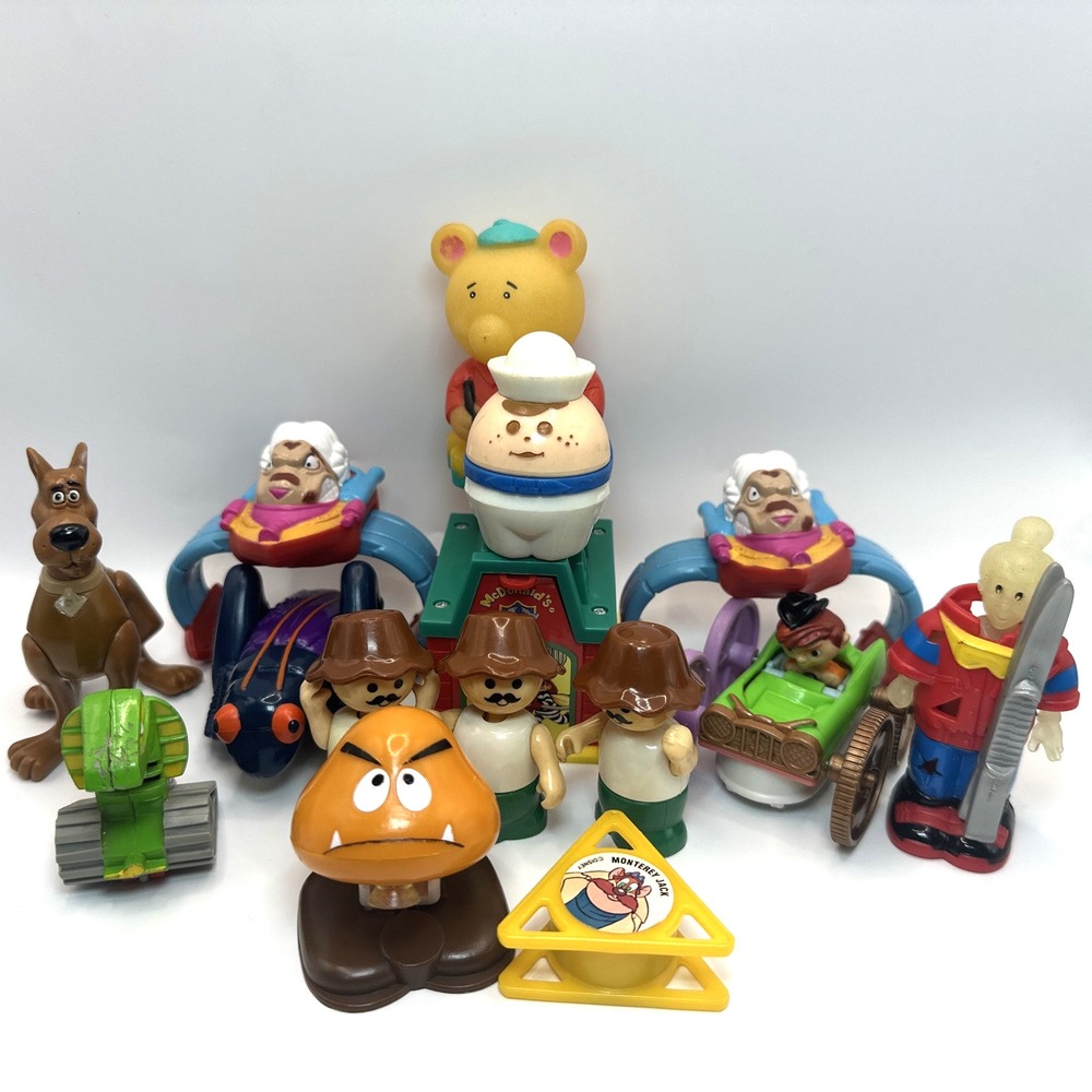 Vintage McDonald's Burger King Happy Meal Toys Lot 15 Figures 80s 90s Mixed